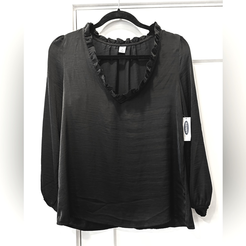 Black Ruffle Blouse